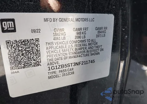 2022 Chevrolet Malibu Fwd Ls from USA, damaged, VIN 1G1ZB5ST3NF211745